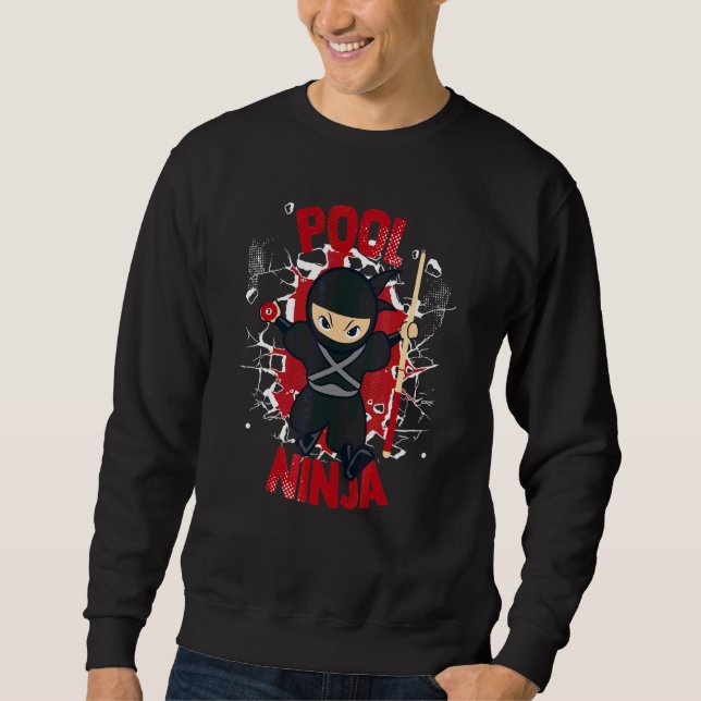 Pool Ninja Pool Snooker Bälle Spieler Billard Sweatshirt (Vorderseite)
