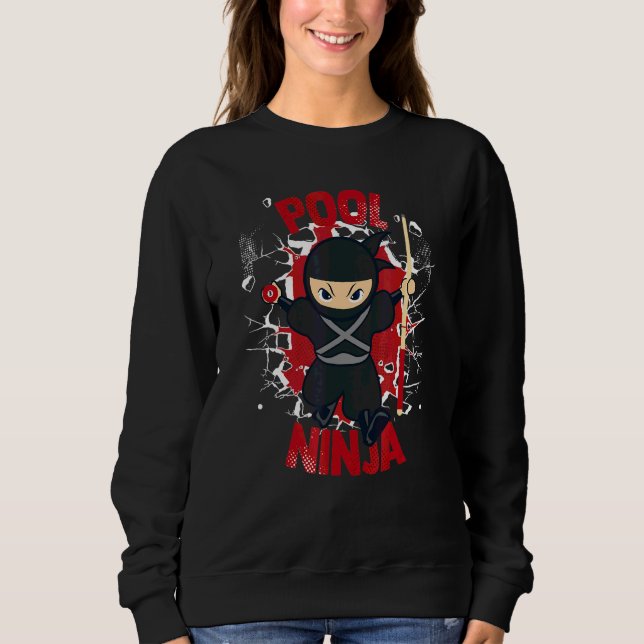 Pool Ninja Pool Snooker Bälle Spieler Billard Sweatshirt (Vorderseite)