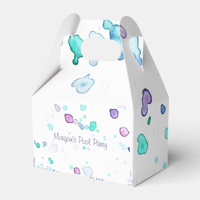 Pool oder Beach Party, Wasserfarben Splash Gefälli Geschenkschachtel (Vorderseite)
