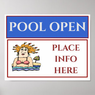 POOL OFFEN, Anmelden, Hinzufügen oder Bearbeiten v Poster