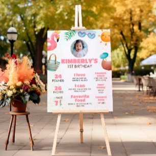 Pool Party 1 Geburtstag Party Meilenstein Unterzei Poster