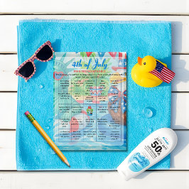 Pool Party 4. Juli Bingo Spielkarte Feiertagskarte