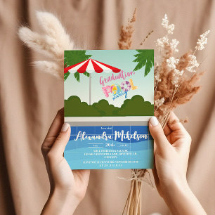 Pool Party Abschluss Einladung