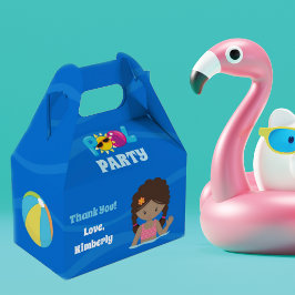 Pool Party Afrikanischer Geburtstagskind Geschenkschachtel