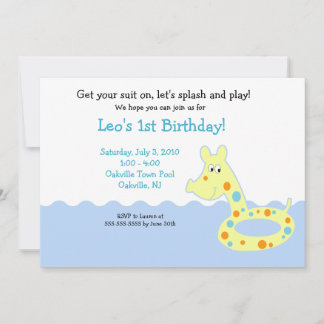 POOL Party Badewanne 12x18 Geburtstagseinladungen Einladung
