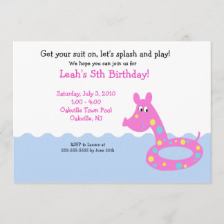 POOL Party Badewanne 12x18 Geburtstagseinladungen Einladung