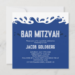 Pool Party Bar Mizwa Einladung