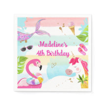 Pool Party Bash Einhorn Meerjungfrau Flamingo Gebu