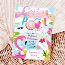 Pool Party Bash Unicorn Mermaid Flamingo Geburtsta