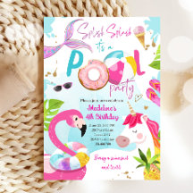 Pool Party Bash Unicorn Mermaid Flamingo Geburtsta