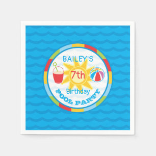 Pool Party Beach Ball Geburtstagsparty Bunte Serviette