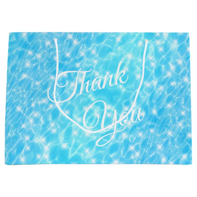 Pool Party Beach Party Sommer Party blaues Wasser Große Geschenktüte (Vorderseite)