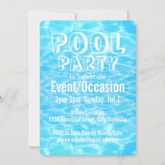 Pool Party Beach Party Sommer Party elegant modern Einladung