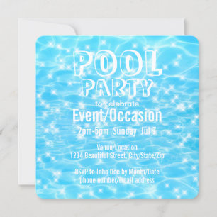 Pool Party Beach Party Sommer Party modern Einladung
