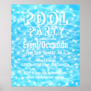 Pool Party Beach Party Sommerwasser Party Textilie Poster