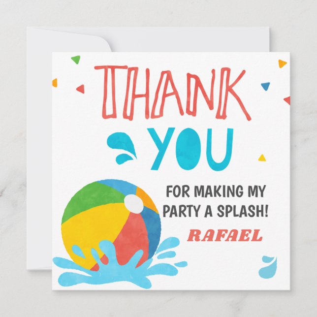 Pool Party Birthday Boy Girl Einladung (Vorderseite)