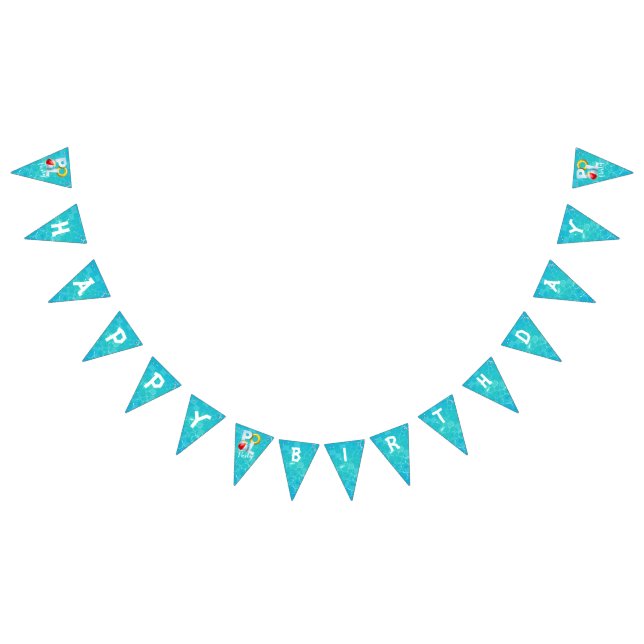 Pool Party Birthday Bunting Banner (Alle)