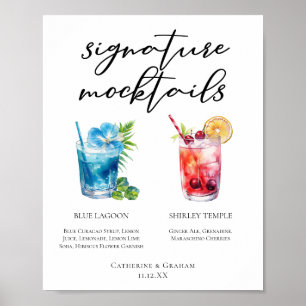 Pool Party Blue Lagoon Shirley Temple Getränke Men Poster