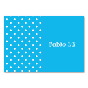 Pool Party Blue Polka Dot Table Cards Tischnummer