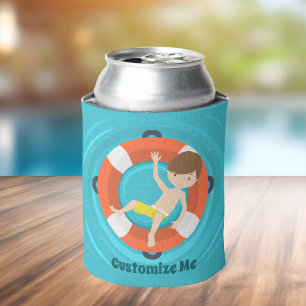 Pool Party Boy Schwimmen Kindergeburtstag nach Maß Dosenkühler