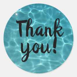 Pool Party Danke!  Runder Aufkleber