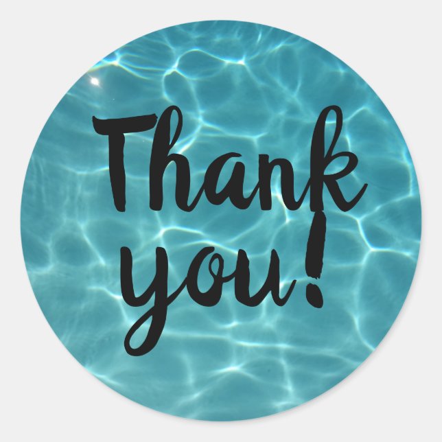 Pool Party Danke!  Runder Aufkleber (Vorderseite)