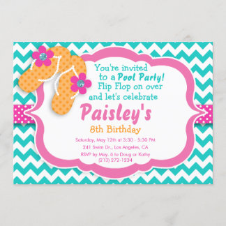 Pool Party Drehte Flop Geburtstagsparty Einladung