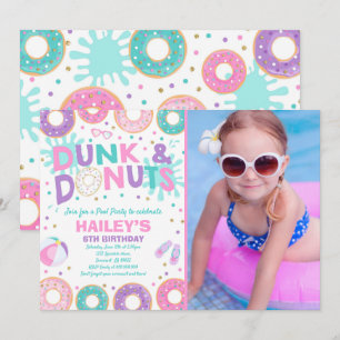 Pool Party Einladung Dunk und Donuts Pool Party