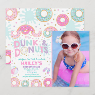 Pool Party Einladung Dunk und Donuts Pool Party