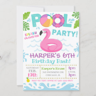 Pool-Party Einladung Flamingo Pool Party