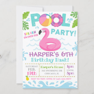 Pool-Party Einladung | Flamingo Pool Party