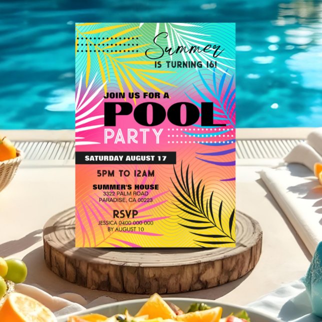 POOL Party Einladung Girl Teen Adult Pool Party (POOL PARTY Invitation Girl Pool Party Invitation Editable Teen Girl Pool Party Birthday Invitation)