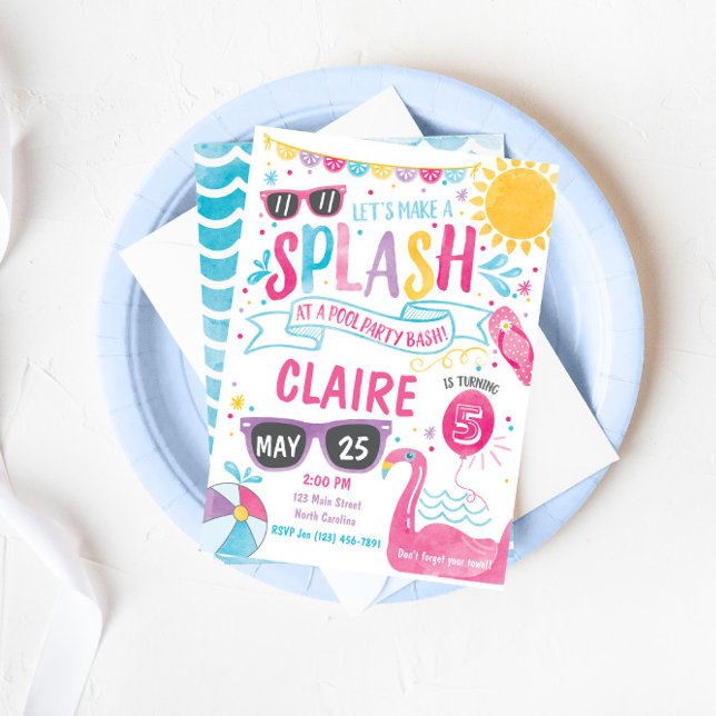 Pool-Party Einladung, Pool Bash Geburtstag einlade Einladung (Von Creator hochgeladen)