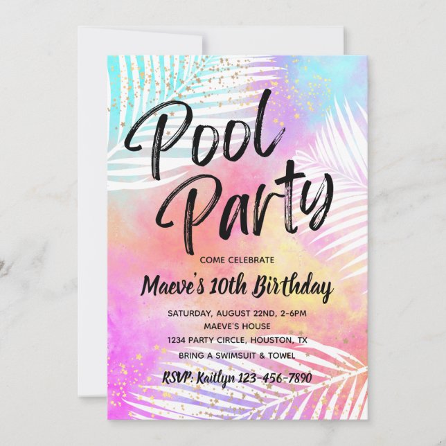 Pool-Party Einladung | Pool Party Geburtstag (Vorderseite)
