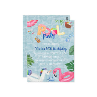 Pool-Party Einladung Postkarte