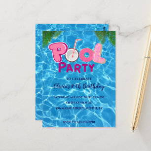Pool-Party Einladung Postkarte