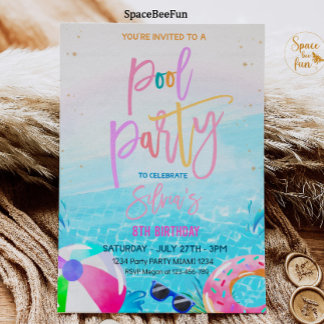 Pool Party Einladung Tropisches Party Pool Party