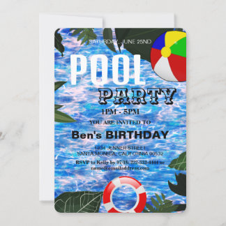 Pool-Party | Einladung zum Geburtstag