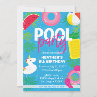 Pool-Party | Einladung zum Geburtstag