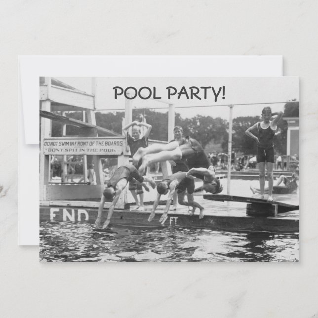 Pool Party Einladungen - SPIELEN Sie nicht im Pool (Vorderseite)