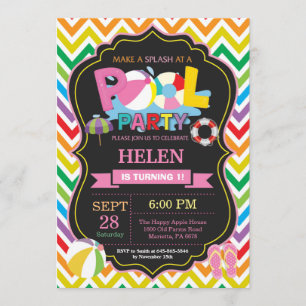 Pool-Party Einladungs-Sommer Splish Einladung