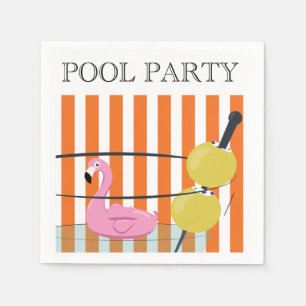 Pool-Party-Flamingofloss Cocktail-Servietten Serviette