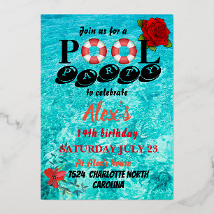 Pool-Party Folieneinladung