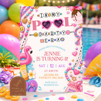 Pool Party Freundschaftsarmband Geburtstag Einladung