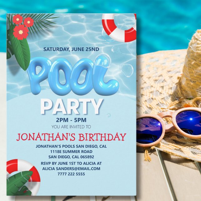 Pool Party fun Summer Birthday Einladung (Von Creator hochgeladen)