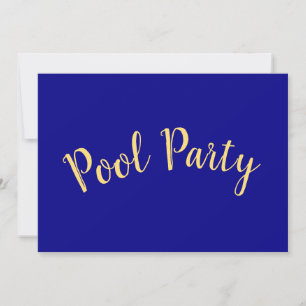 POOL PARTY Fun Text Moderne Navy Blue Hintergrund