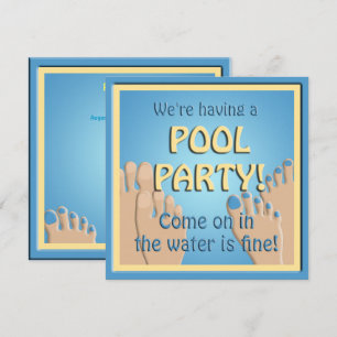 Pool Party Funny Feet Einladung