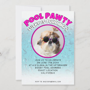 Pool-Party für Hunde mit individuellem Foto zum Ge Einladung