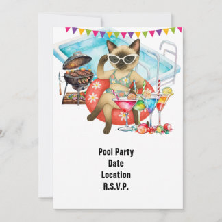 Pool-Party für Katzenliebhaber Einladung