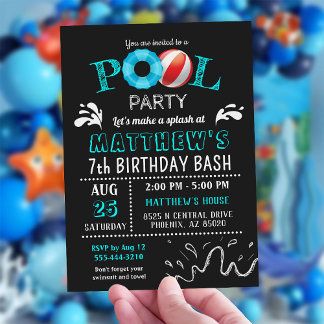 Pool Party Geburtstag Einladung Splash Party